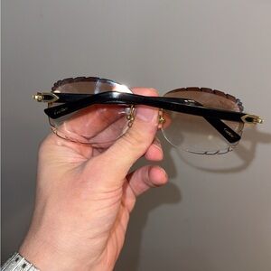 Cartier Men’s Sunglasses in Black and Gold With Diamond Cut Lenses